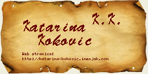 Katarina Koković vizit kartica